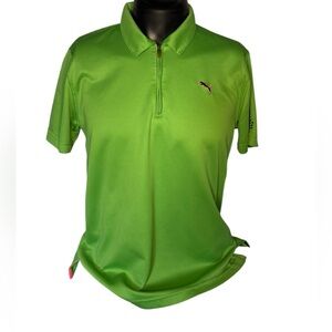 Puma Golf Tech 1/4 Zip Polo Green Gecko Men’s Size Medium